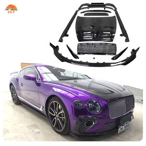 Bentley Continental GT tarzı Mansory için karbon Fiber ön dudak yan etek arka difüzör arka Spoiler Hood izgara - Product Image 1