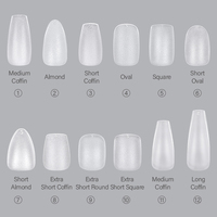 Aillsa 360 pièces Faux ongles en acrylique forme cercueil moyen, finition mate intégrale, pour nail art avec design personnalisable