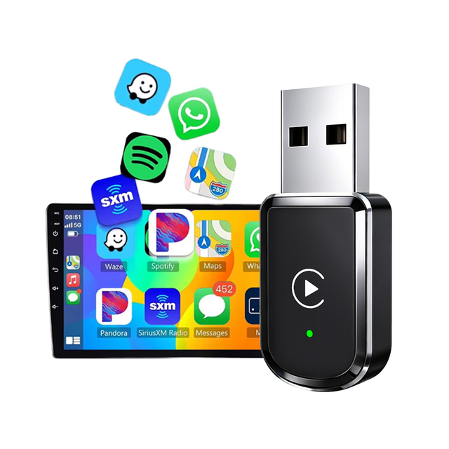 Wireless CarPlay Android Auto Adapter for iPhone Converts Wired Car Systems Smart BT Fast Auto Pairing Stable Dual-Band WiFi6