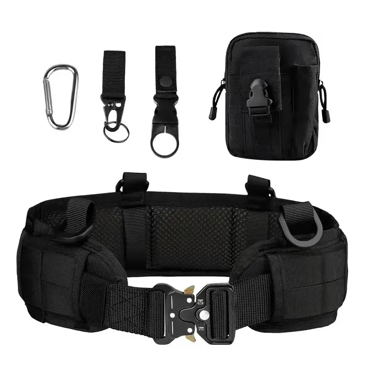 New Men's Adjustable Outdoor MOLLE Tactical Belt Waist pack Set Universal Thickened Nylon Belt