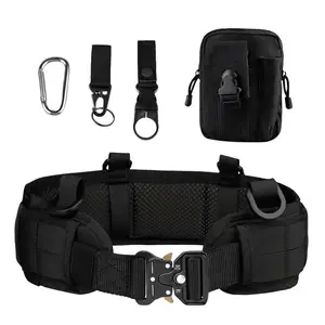 Belt New Men's Adjustable Outdoor MOLLE Tactical Belt Waist Pack Set Universal Thickened Nylon Belt