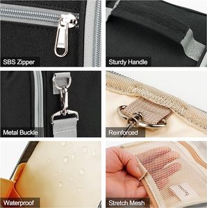 Beuiling กระเป๋าเครื่องสำอางเดินทางขนาดใหญ่พร้อมแปรงกว้างกระเป๋าเครื่องอาบน้ำที่มีคุณค่าไม่จำกัดสำหรับการเข้าพักค้างคืน - Product Image 3