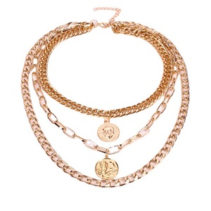 Collier multicouche style européen et américain en alliage de zinc avec pendentif, bijou fantaisie, ornement de cou tendance, cadeau - Product Image 4