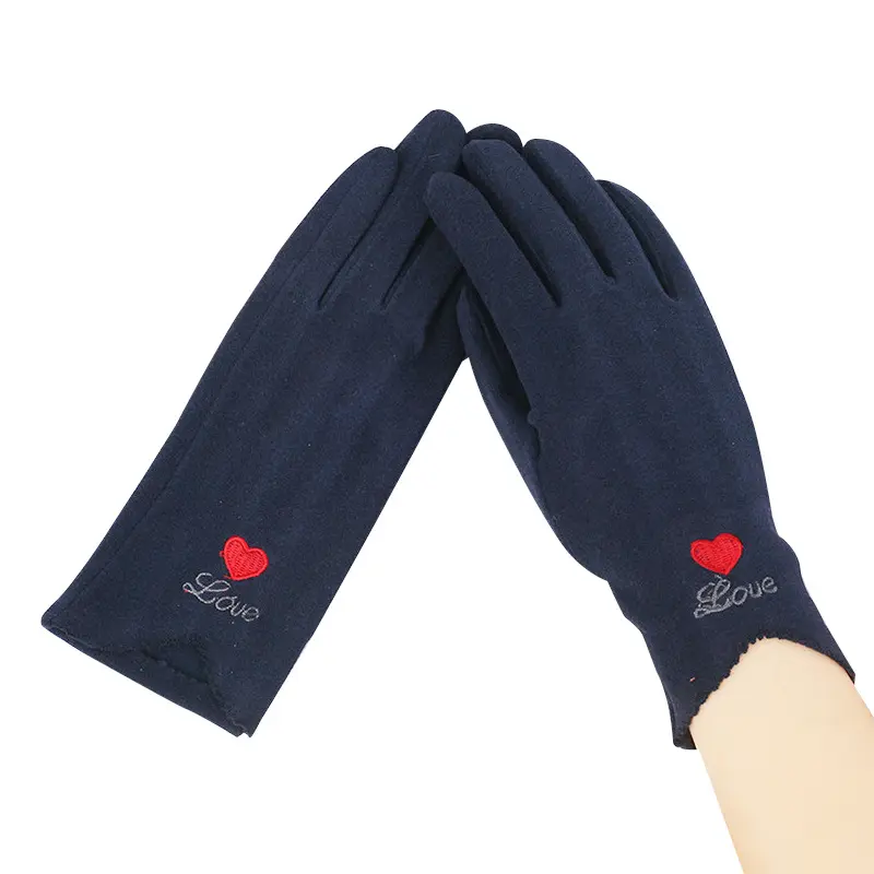 Gloves for women winter warm thin sports elastic Spring and autumn driving bike electric bike student touch screen cute gloves