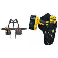 Système de sac à dos anti-pression, ceinture porte-outils combinée confortable pour électricien, en toile personnalisée 1608, 28 poches, noir