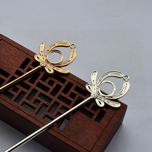 Gold Plated And Silver Plated Hairpin 160Mm Hollow Flower Stamen Antique Style <b>Wedding</b> <b>Accessory</b> DIY - Product Image 4