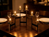 Candélabre pliable en métal à 6 bras, noir et or, porte-bougie conique, petit volume d'emballage, décoration de centre de table pour mariage, maison, fête