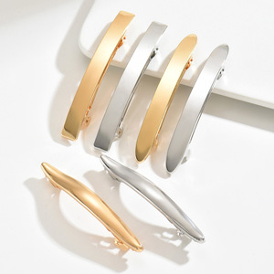 Cenmi Jewelry Pince à cheveux à ressort, fine et longue, en alliage de tungstène plaqué, pour queue de cheval, pour femme, style individualiste - Product Image 2