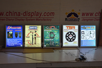 Kotak lampu Poster film aluminium ultratipis LED kustom bingkai gambar hitam ramping Snap kotak lampu Menu Led