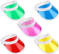 80s rétro unisexe pare-soleil en plastique clair casquette couleur bonbon transparent touristique visière casquette coloré Poker Golf chapeau