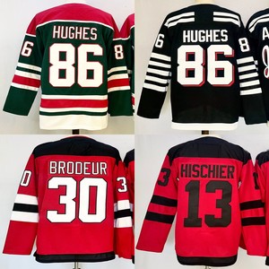 Maillots de hockey cousus pour hommes 86 Jack Hughes  Nico Hischier 30 <span class=keywords><strong>Martin</strong></span> Brodeur - Product Image 1