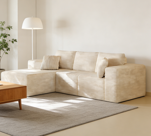 Juego de Sofás Seccionales en Forma de L, Tapicería de Tela Texturizada, Diseño Moderno, Cojines Cómodos para Sala de Estar de Apartamento - Product Image 4