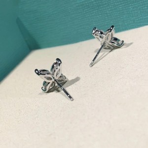 Elegant Flower Zircon <b>Stud</b> Earrings - S925 Sterling <b>Silver</b>, 18K White Gold Plated <b>Silver</b> Base Handcrafted Premium - Product Image 1