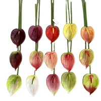 Véritable Touche Unique Anthurium Décoratif Fleur De Mariage Matériel Artificiel Plantes Décoratives De Noël Nouvel An Décor