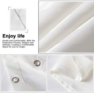 Rèm Phòng Tắm Vòi Sen Khuôn Bằng Chứng Kháng Polyester Vải Chống Vi Khuẩn Chống Thấm Nước Trắng Satin Sọc Rèm Tắm - Product Image 3