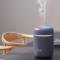 Humidificateur d'air portable USB ultrasonique pour voiture, mini pulvérisateur de brume H2O coloré de 300 ml, vente en gros