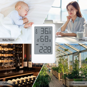 Thermomètre d'intérieur mural grand format avec alarme, hygromètre numérique pour mesurer l'humidité et la température domestique avec support - Product Image 5