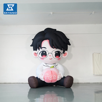 Personnage de dessin animé gonflable géant personnalisé pour la décoration de scène et de site lors d'événements de soutien aux fans en plein air
