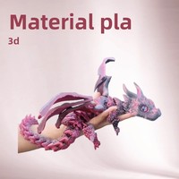 Modèle de dragon volant cornu imprimé en 3D de 58 cm, articulations mobiles, pièce décorative, cadeau artisanal, best-seller transfrontalier