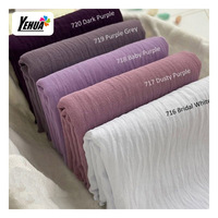 Tissu léger et extensible naturel prêt à l'emploi pour robe d'été femme, en mousseline plissée Cey