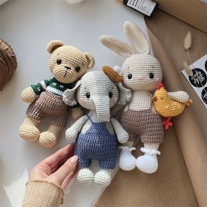 Giocattoli Fatti a Mano Personalizzati, Adorabili Pagliaccetti Animali all'Uncinetto, Elefante, Orso, Koala <span class=keywords><strong>Amigurumi</strong></span> - Product Image 1