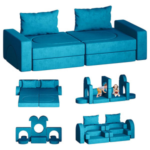 Canapé de jeu pour enfants, tapis anti-chute, tapis de sieste extra épais avec accoudoirs pour les enfants de 0 à 24 mois, utilisation domestique, tissu en mousse à haute élasticité - Product Image 5