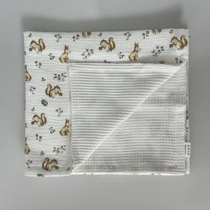 Mantas de bebé con estampado de animales de panal de gofres de algodón 100% para recién nacidos - Product Image 3
