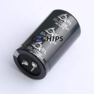 Condensador Electrolítico de Aluminio DL80VS15000M35*60 VS, Tipo Snap-in, Componente de Orificio Pasante THT, D35xL60mm 15000uF 20% 80V 10mm - Product Image 1