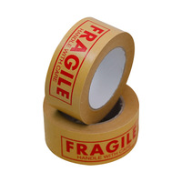 Ruban adhésif en papier kraft sans eau sensible à la pression, inscriptible, déchirable, pour scellage manuel des boîtes, emballage, avec logos imprimés, textes et codes QR colorés