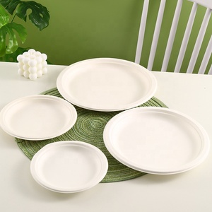 Plato de papel de pulpa de bagazo biodegradable <span class=keywords><strong>Ecopack</strong></span> 3 Compartimentos Bagazo Caña de azúcar Placa redonda 10 pulgadas bagazo tres compartimientos - Product Image 6