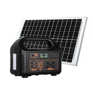 Backup High Power Portable Power Station Electric 220V 240V AC DC Output Light Solar Generator with Panels Completed Set