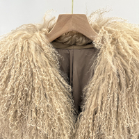 Veste en peau de mouton pour femmes, vêtements en peau de mouton, manteau en fourrure de mouton de Mongolie, manteau d'hiver en laine bouclée épaisse
