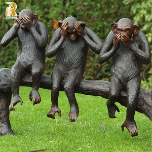 Bán Tượng Ba Con Khỉ Bằng Đồng Hình Động Vật Trang Trí Công Viên Ngoài Trời Chất Lượng Cao - Product Image 3