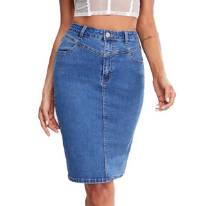 Phụ Nữ Mới Thời Trang Phong Cách Denim Bọc Váy Hip Sexy Denim Váy Với Nút Cho Phụ Nữ - Product Image 2