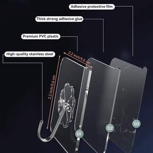 Gancho de Pared de Alta Calidad para el Hogar, Gancho Adhesivo Fuerte, Buena Adhesión a la Pared, Gancho Sin Rastro, Soporta Carga - Product Image 2