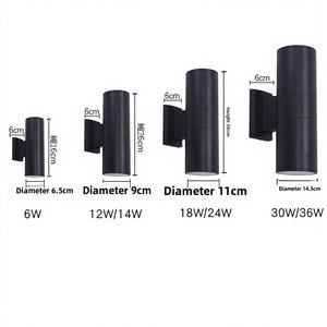 Applique murale extérieure LED étanche IP65 12W <span class=keywords><strong>Blanc</strong></span> chaud Alliage <span class=keywords><strong>d</strong></span>'<span class=keywords><strong>aluminium</strong></span> moulé sous pression <span class=keywords><strong>Angle</strong></span> <span class=keywords><strong>de</strong></span> faisceau <span class=keywords><strong>de</strong></span> 30° Garantie <span class=keywords><strong>de</strong></span> 3 ans Noir moderne - Product Image 1