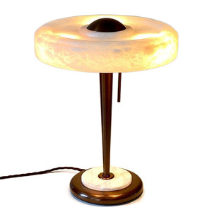Lampe de table en marbre espagnol E27 Led 220V avec interrupteur pour la décoration de la chambre à coucher et du bureau - Product Image 3