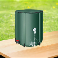 Collecteur d'Eau de Pluie Portable 100 L en PVC Pliable, Durable et Étanche