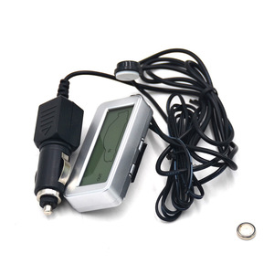 เครื่องวัดอุณหภูมิแบบดิจิตอล 12V สำหรับรถยนต์ ภายในและภายนอก จอ LCD แสดงผลอุณหภูมิแบบมีไฟพื้นหลัง พร้อมเซ็นเซอร์อิเล็กทรอนิกส์แบบมีสาย สำหรับใช้ในยานพาหนะ - Product Image 5