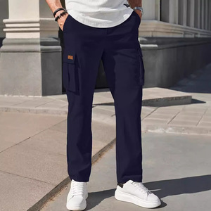 Été Nouveau <span class=keywords><strong>Pantalon</strong></span> <span class=keywords><strong>cargo</strong></span> multi-poches à cordon plat pour hommes - Product Image 4