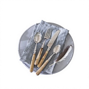 Handmade Silver Cutlery Set With Antick <b>Bone</b> <b>Handle</b> Stainless Steel Flatware Set for Hotel & Restaurant Tabletop Use - Product Image 1