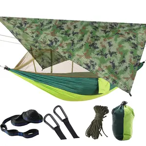 Camuflagem Canopy Rainfly Shelter Nylon Hammock com Mosquiteiro