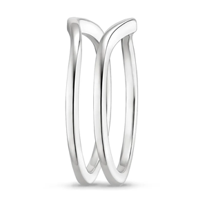 Bague en Moissanite Courbée Sophistiquée Plaqué Argent, Bijou Élégant pour Femme, Cadeau de Célébration Tendance - Product Image 2