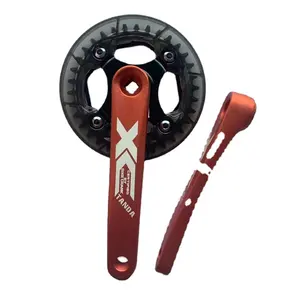 Bisiklet crankset tek hız 44T çelik gümüş 170mm alaşım eloksal gümüş bisiklet parçaları crankset