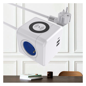 En Oferta: Adaptador de Enchufe Múltiple Francés con Puerto de Carga Inalámbrica Rápida de 15W y Puerto USB con Cables - Product Image 4