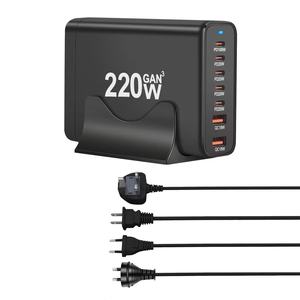 ที่ชาร์จเร็วสุดๆ220W GAN ที่ชาร์จ6พอร์ต USB Type C PD ชาร์จเร็ว QC3.0ตั้งโต๊ะสำหรับ <span class=keywords><strong>iPhone</strong></span> Xiaomi เครื่องชาร์จอเนกประสงค์ - Product Image 2