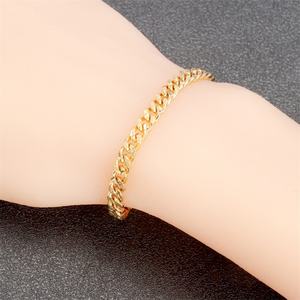 JXX Venta al por Mayor, Pulsera de Eslabones con Dijes de Latón Chapado en Oro de 24k, Diseño Minimalista, Joyería Cooper para Mujer - Product Image 5