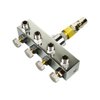 Raccord de compresseur d'air Great Craftsman 8 mm 1 entrée 4 sorties avec contrôle de pression, accessoire pneumatique
