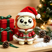 Peluche Lion de Noël Personnalisée en Coton, Jouet en Peluche Adorable, Cadeau de Fête de Noël pour Enfants, Vente en Gros