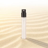Flacon d'échantillon de parfum en verre vide rechargeable, atomiseur pulvérisateur noir à pompe fine, format voyage pour testeur de parfum, vente en gros